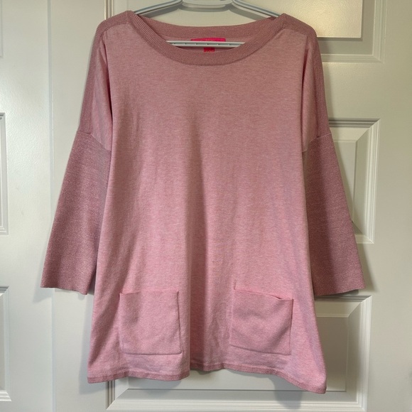 Lilly Pulitzer Cabo Pink Oversized Tunic Sweater with Pockets - Picture 1 of 9